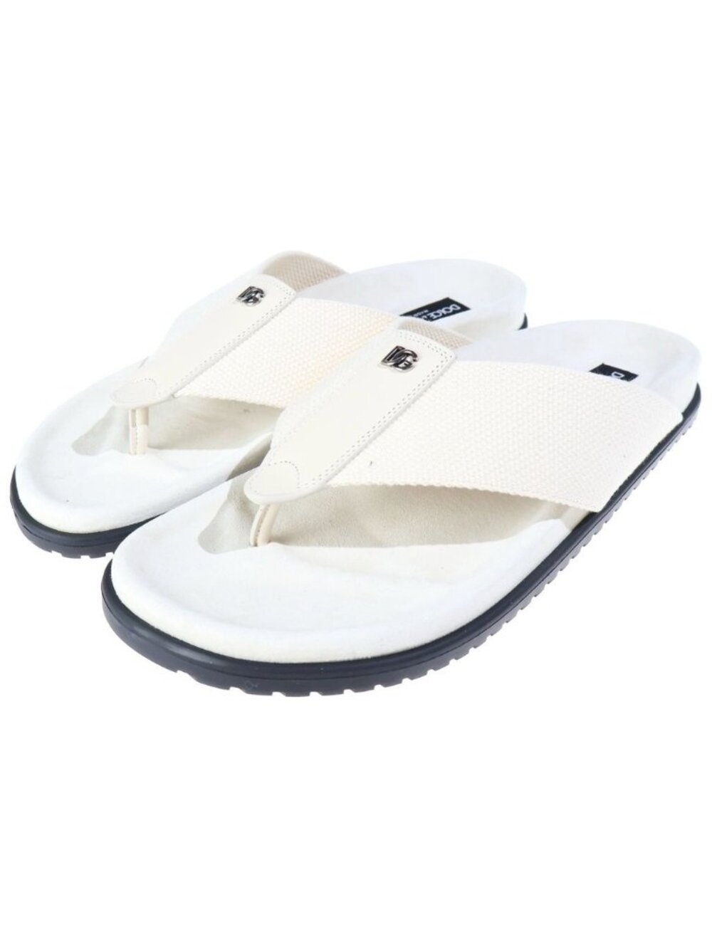 Dolce & Gabbana Logo Thong Sandals Beige